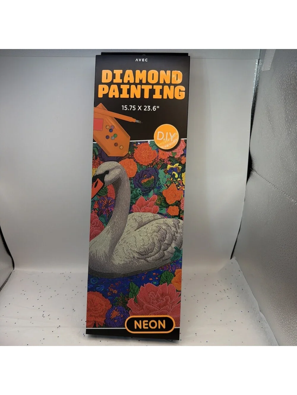 AVEC DIY Diamond Art Painting Kit Orange  Neon  Design, 15.75 x 23.6 Crystal Art